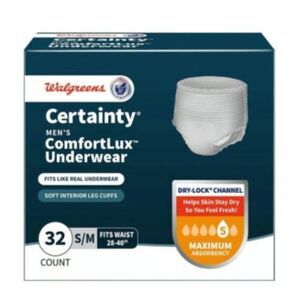 mens disposable underwear s m 32 count Walgreens certainty maximum absorbancy